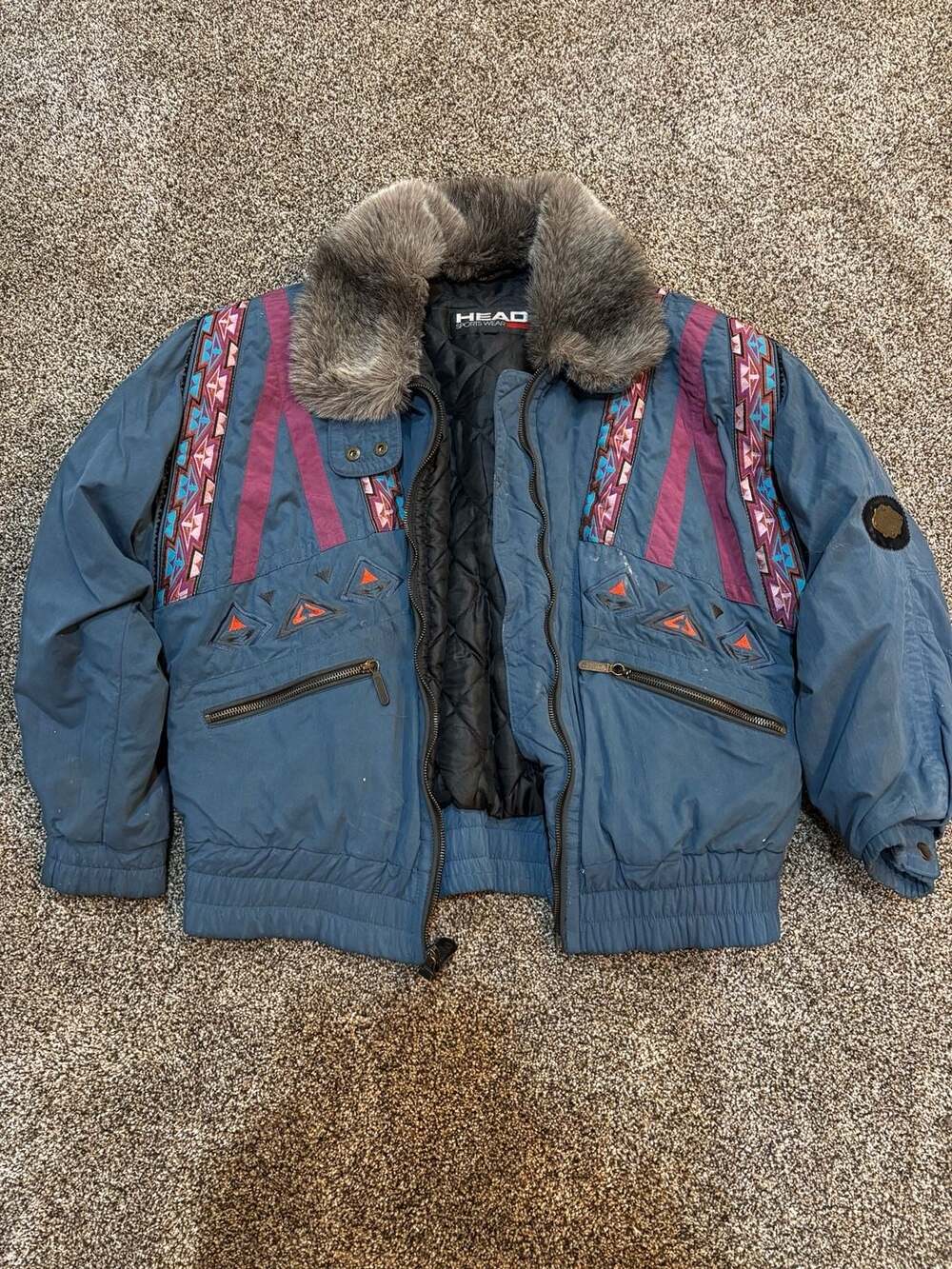 Vintage 90s Head Sports Wear Women's Ski Jacket with Aztec Print
